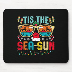Weihnachten im Juli ist die Meersonne Santa Beach Mousepad
