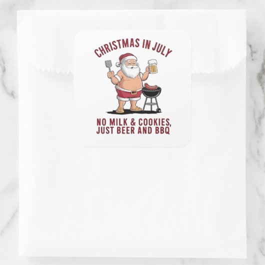 Weihnachten im Juli: Keine Milch, keine Kekse, nur Quadratischer Aufkleber (Tasche)