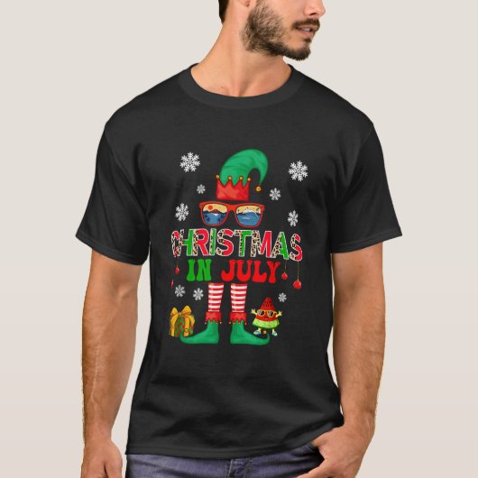 Weihnachten im Juli Kostüm Elf Sonnenbrille Beach T-Shirt (Vorderseite)