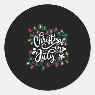 Weihnachten im Juli Lichter Funny Summer Weihnacht Runder Aufkleber