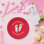 Weihnachten im Juli lustige Sandaletten mit heilig Pappteller (Party)