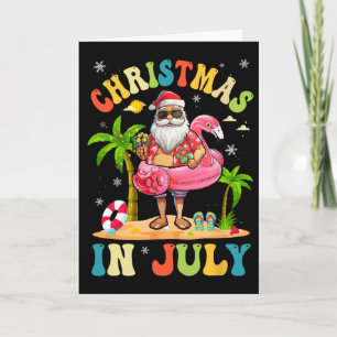 Weihnachten im Juli Lustiger Santa Sommer Strandfe Karte