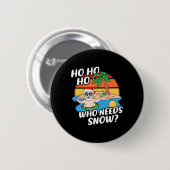 Weihnachten im Juli Lustiger Santa Surft Sommerstr Button (Vorne & Hinten)
