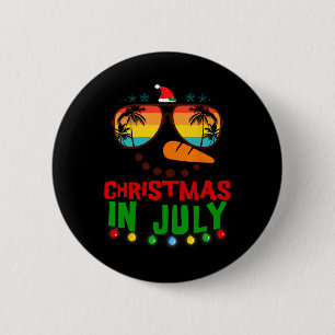 Weihnachten im Juli Lustiger Schneemann Strand Som Button