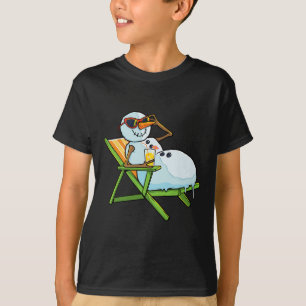 Weihnachten im Juli Lustiger Schneemann Strand Som T-Shirt