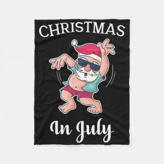 Weihnachten im Juli Lustiger Tanzender Weihnachtsm Fleecedecke