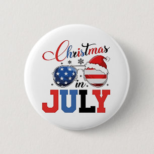 Weihnachten im Juli Lustiger Weihnachtsmann Xmas 4 Button