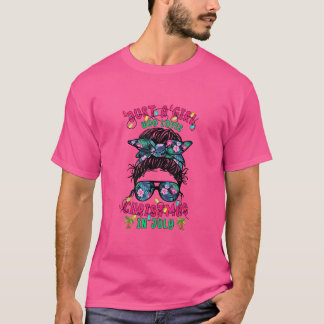 Weihnachten im Juli Messy Bun Girl Hallo Sommer Va T-Shirt