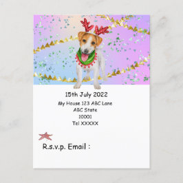 Weihnachten im Juli mit dem Hund-Weihnachtsmann Postkarte