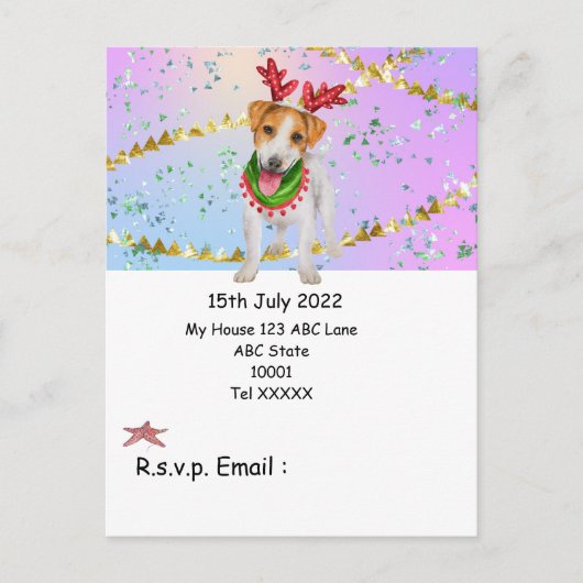 Weihnachten im Juli mit dem Hund-Weihnachtsmann Postkarte (Vorderseite)