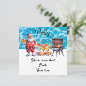 Weihnachten im Juli mit dem Weihnachtsmann am Stra Einladung (Stehend Vorderseite)