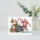 Weihnachten im Juli mit dem WEIHNACHTSMANN am Stra Postkarte (Stehend Vorderseite)