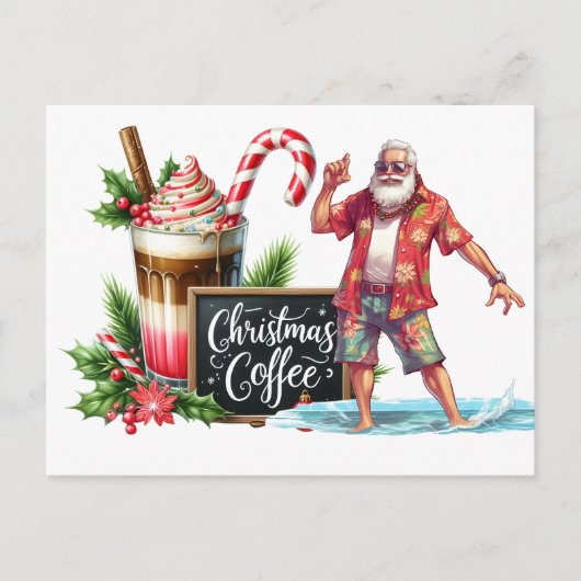 Weihnachten im Juli mit dem WEIHNACHTSMANN am Stra Postkarte (Vorderseite)