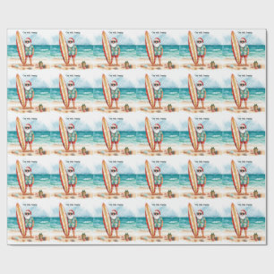 Weihnachten im Juli mit dem Weihnachtsmann surfen Geschenkpapier