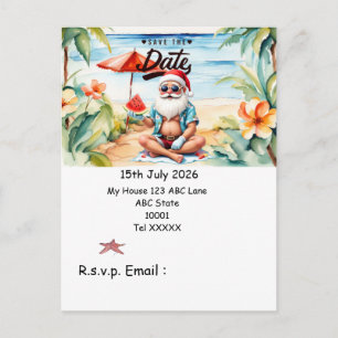 Weihnachten im Juli mit dem WEIHNACHTSMANN Termin Postkarte