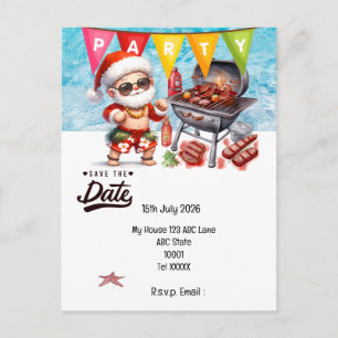 Weihnachten im Juli mit dem WEIHNACHTSMANN Termin Postkarte