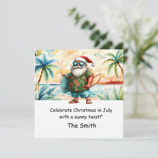 Weihnachten im Juli mit der Weihnachtskarte am Str (Stehend Vorderseite)