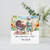 Weihnachten im Juli mit der Weihnachtskarte am Str (Stehend Vorderseite)