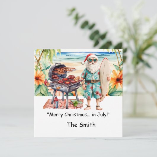 Weihnachten im Juli mit der Weihnachtskarte am Str (Stehend Vorderseite)