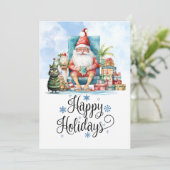 Weihnachten im Juli mit SANTA CLAUS am Strand (Stehend Vorderseite)