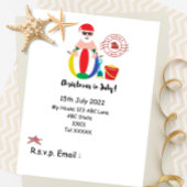 Weihnachten im Juli mit SANTA CLAUS am Strand Postkarte
