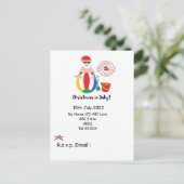 Weihnachten im Juli mit SANTA CLAUS am Strand Postkarte (Stehend Vorderseite)