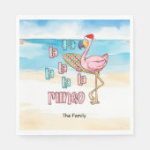 Weihnachten im Juli mit SANTA CLAUS Flamingo Serviette (Vorderseite)