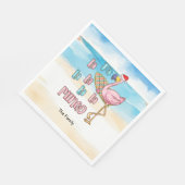 Weihnachten im Juli mit SANTA CLAUS Flamingo Serviette (Ecke)