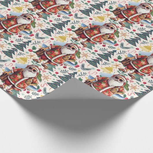 Weihnachten im Juli mit SANTA CLAUS Geschenkpapier (Ecke)