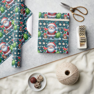 Weihnachten im Juli mit SANTA CLAUS Geschenkpapier