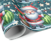 Weihnachten im Juli mit SANTA CLAUS Geschenkpapier (Rolleneckpunkt)
