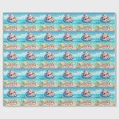 Weihnachten im Juli mit SANTA CLAUS Geschenkpapier (Flach)