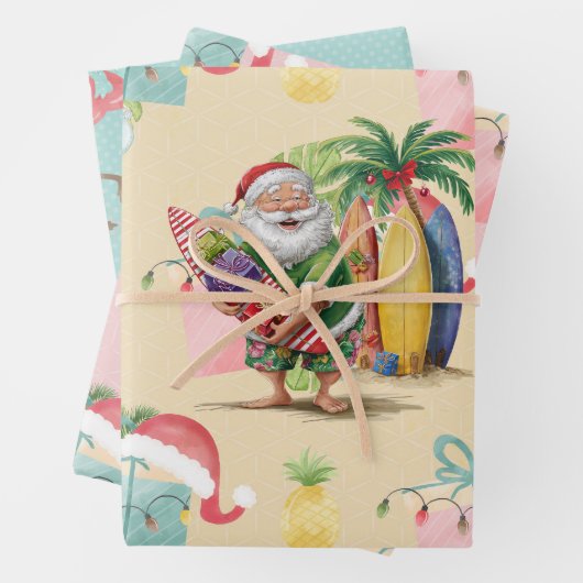 Weihnachten im Juli mit SANTA CLAUS Geschenkpapier Set (Beispiel)
