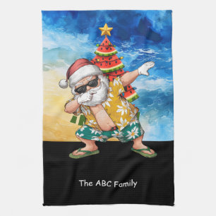 Weihnachten im Juli mit SANTA CLAUS Geschirrtuch