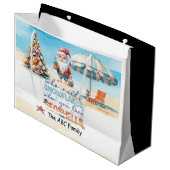 Weihnachten im Juli mit SANTA CLAUS Große Geschenktüte (Vorderseite Schrägansicht)