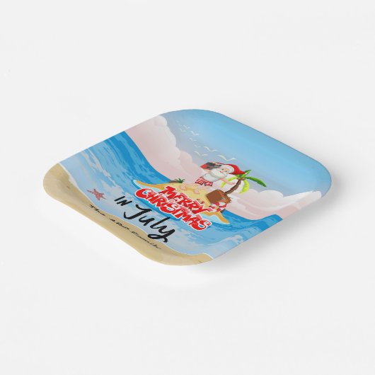 Weihnachten im Juli mit SANTA CLAUS Paper-Tellern Pappteller (Gewinkelt)