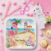 Weihnachten im Juli mit SANTA flamingo Pappteller (Party)