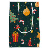 Weihnachten im Juli mit Santa Flamingo Tanz Mittlere Geschenktüte (Rückseite)