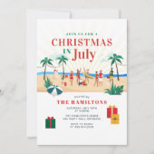 Weihnachten im Juli Modernes Familiensommer Party Einladung (Vorderseite)