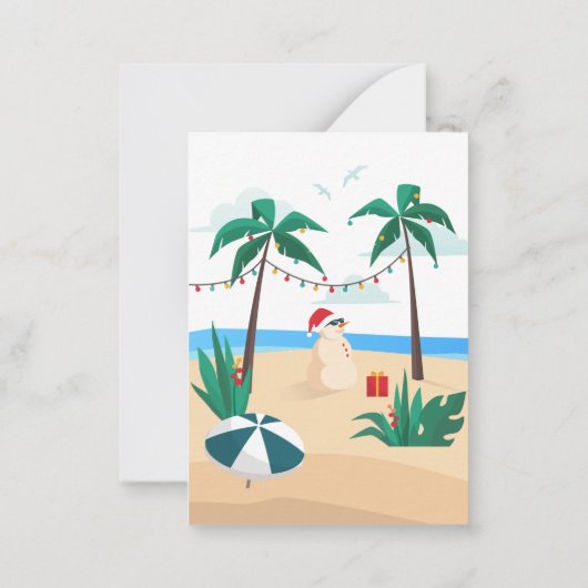 Weihnachten im Juli Modernes Familiensommer Party Mitteilungskarte (Rückseite)