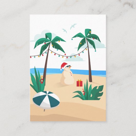 Weihnachten im Juli Modernes Familiensommer Party Visitenkarte (Rückseite)