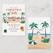 Weihnachten im Juli Modernes Familiensommer Party Visitenkarte (Vorne/Hinten)