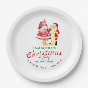 Weihnachten im Juli Naughty / Nice Kleinkind-Gebur Pappteller