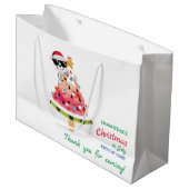 Weihnachten im Juli Naughty oder Nice Kleinkind Ge Große Geschenktüte (Vorderseite Schrägansicht)