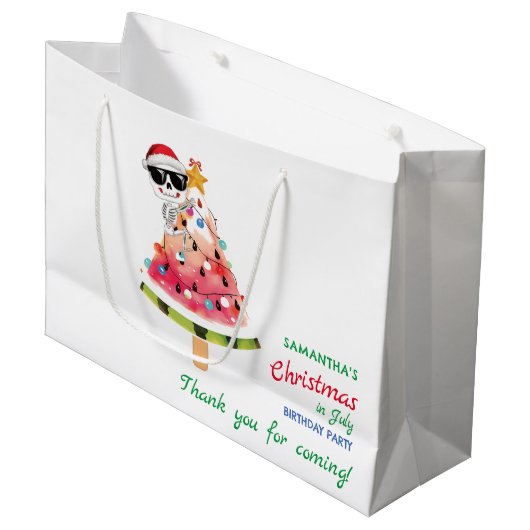 Weihnachten im Juli Naughty oder Nice Kleinkind Ge Große Geschenktüte (Vorderseite Schrägansicht)