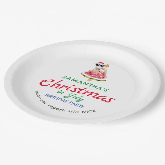 Weihnachten im Juli Naughty oder Nice Kleinkind Ge Pappteller (Schrägansicht)