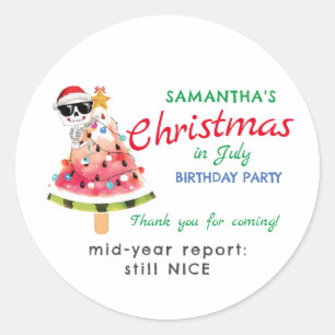 Weihnachten im Juli Naughty oder Nice Kleinkind Ge Runder Aufkleber