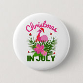 Weihnachten im Juli niedlich im Sommer flamingo Button (Vorderseite)