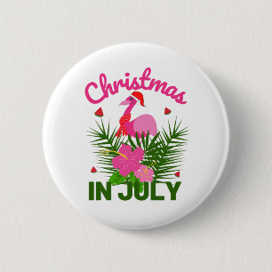 Weihnachten im Juli niedlich im Sommer flamingo Button