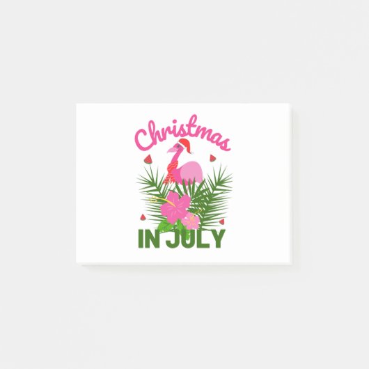 Weihnachten im Juli niedlich im Sommer flamingo Post-it Klebezettel (Vorderseite)